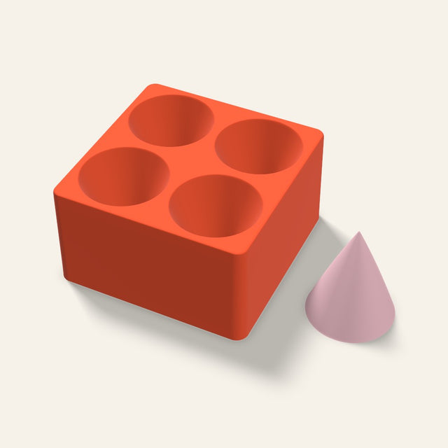 Cone Soap Mold, 2.5 Inch, 4 Cavity, 3D render