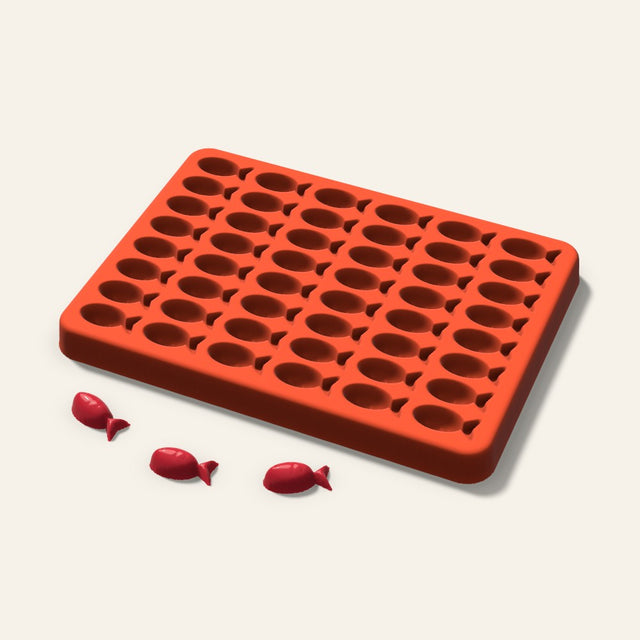 Fish Gummy Mold, 0.75 Inch, 48 Cavity, 3D render