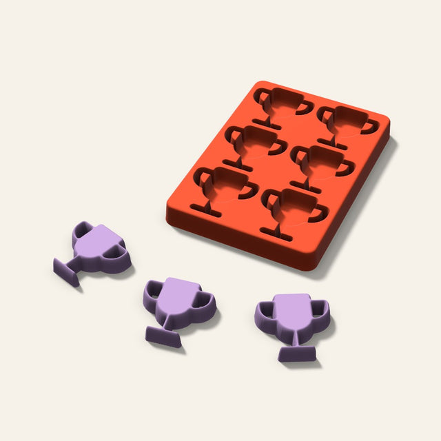 Trophy Wax Melt Mold, 2 Inch, 6 Cavity, 3D render