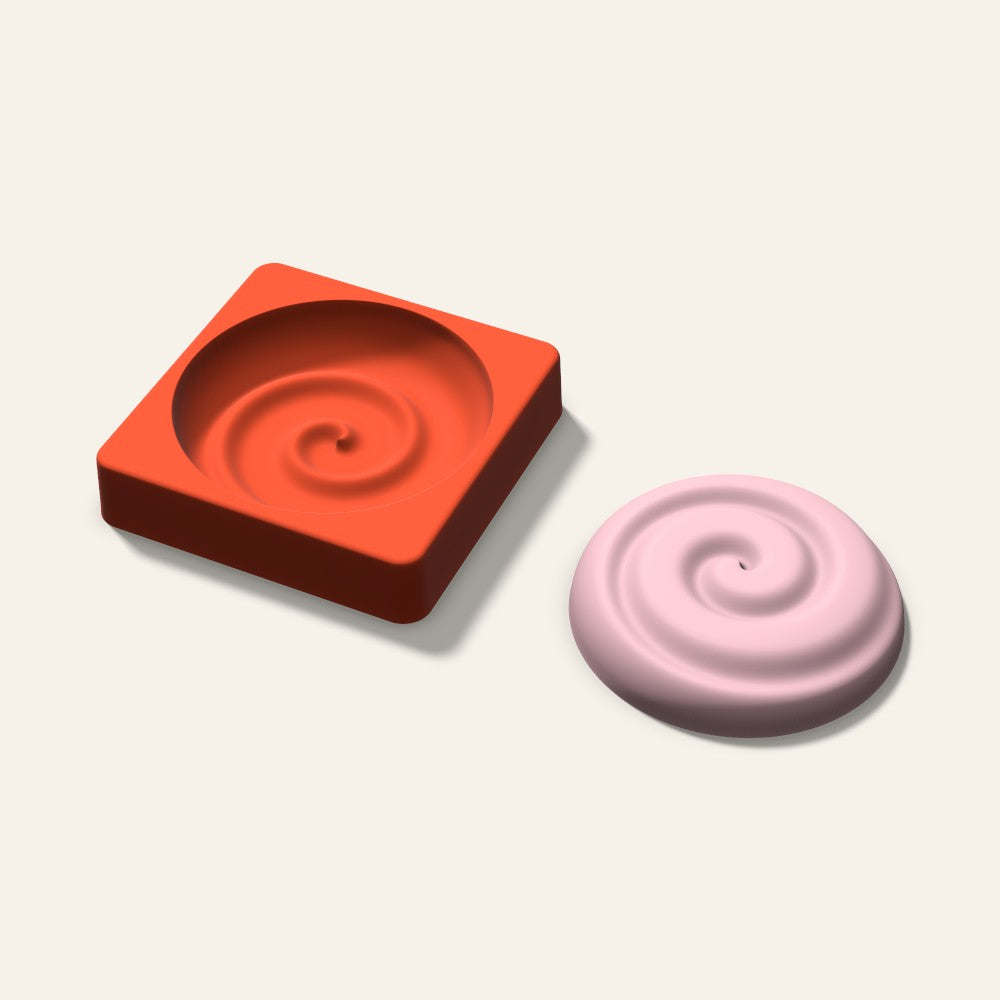 Swirl Soap Mold, 4 Inch, 3D render