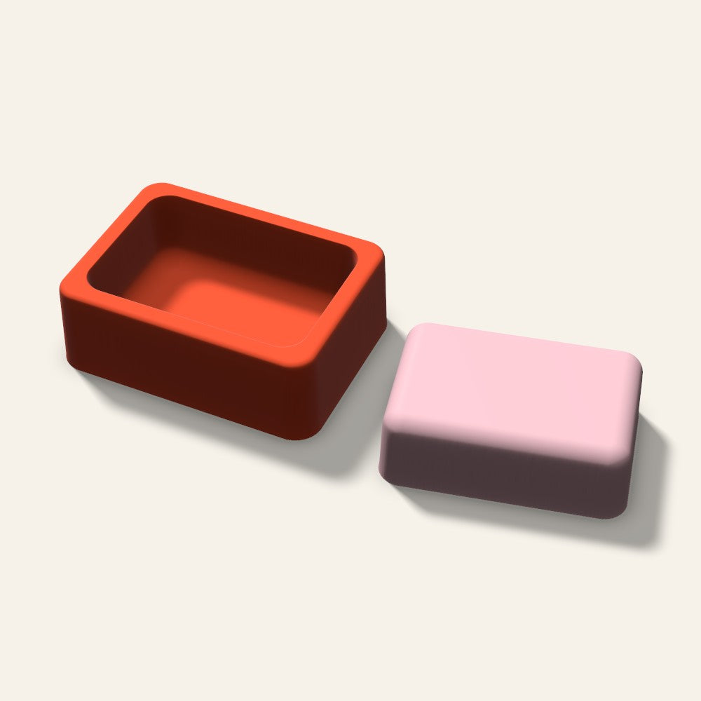 Rounded Rectangle Soap Mold, 3 Inch, 3D render