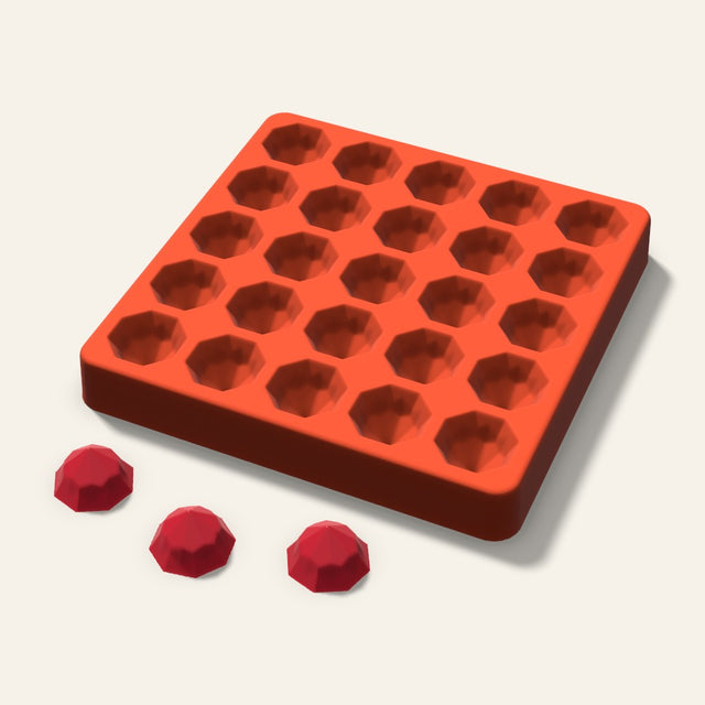 Octagon Gem Candy Mold, 1 Inch, 25 Cavity, 3D render