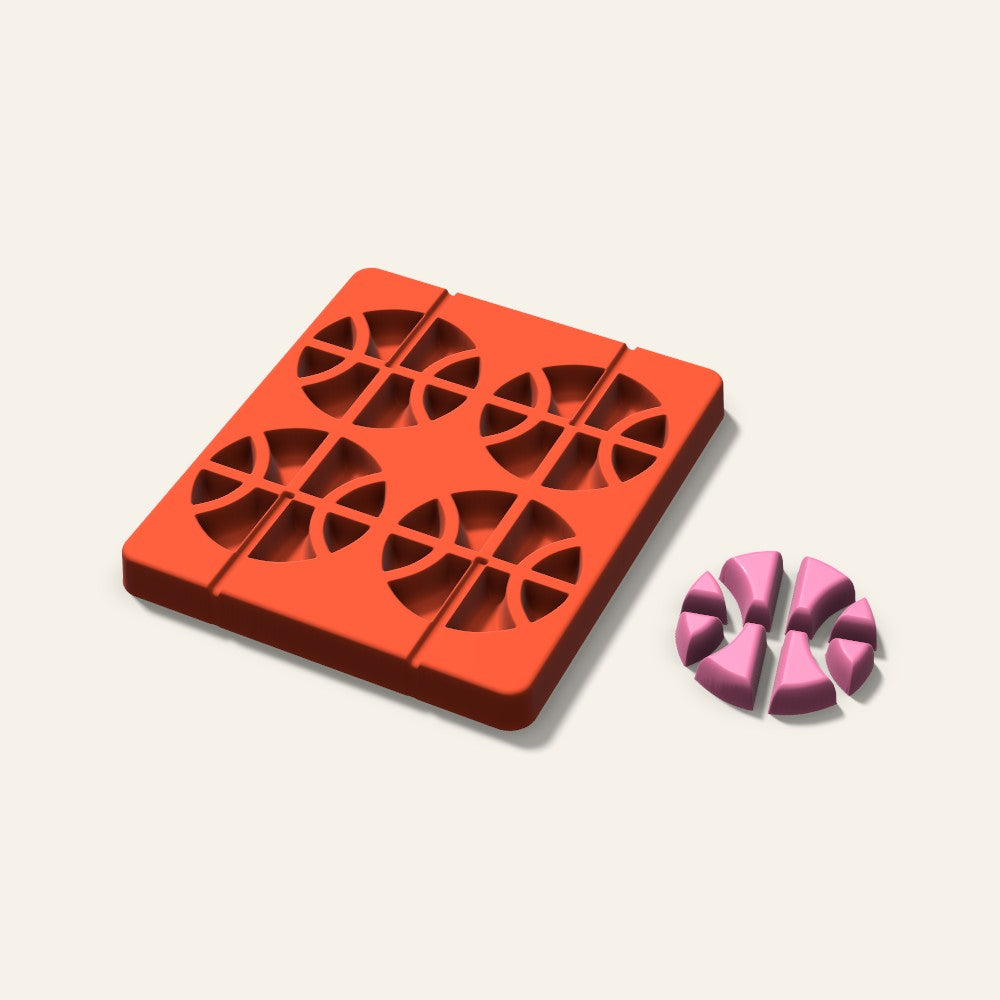 Basketball Lollipop Mold, 2.5 Inch, 4 Cavity, 3D render