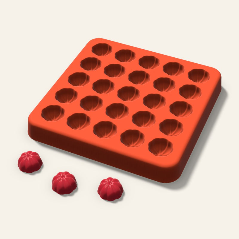 3D Pumpkin Candy Mold, 0.5 Inch, 25 Cavity
