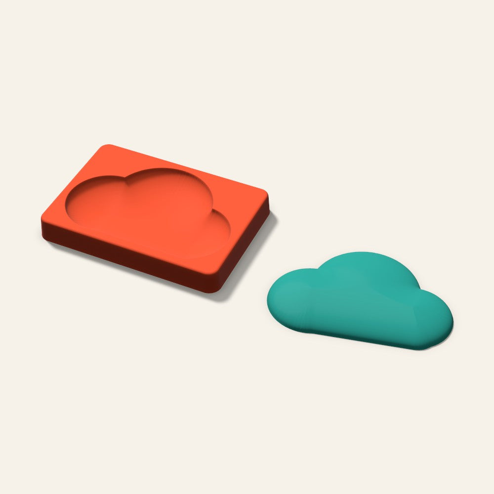 Cloud Freshie Mold, 5 Inch, 3D render