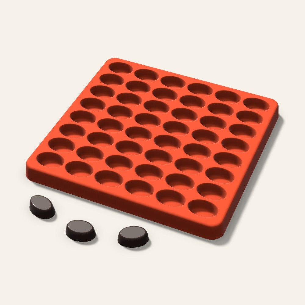 Oval Gummy Mold, 0.75 Inch, 48 Cavity, 3D render