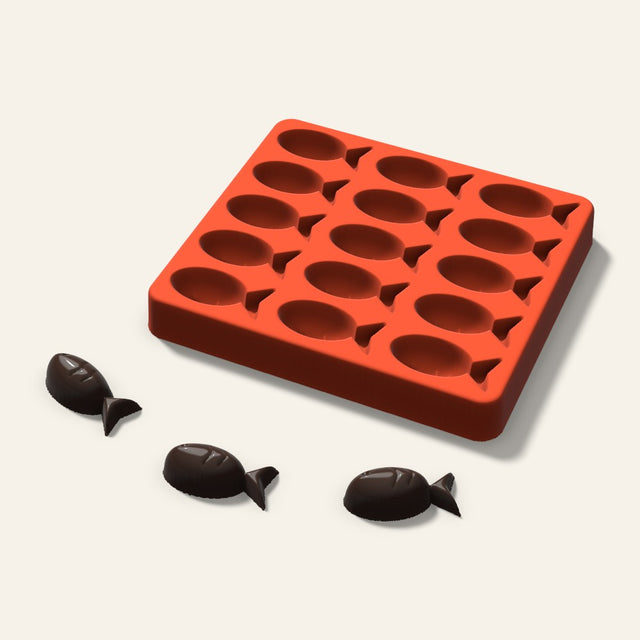 Fish Chocolate Mold, 1.5 Inch, 15 Cavity, 3D render