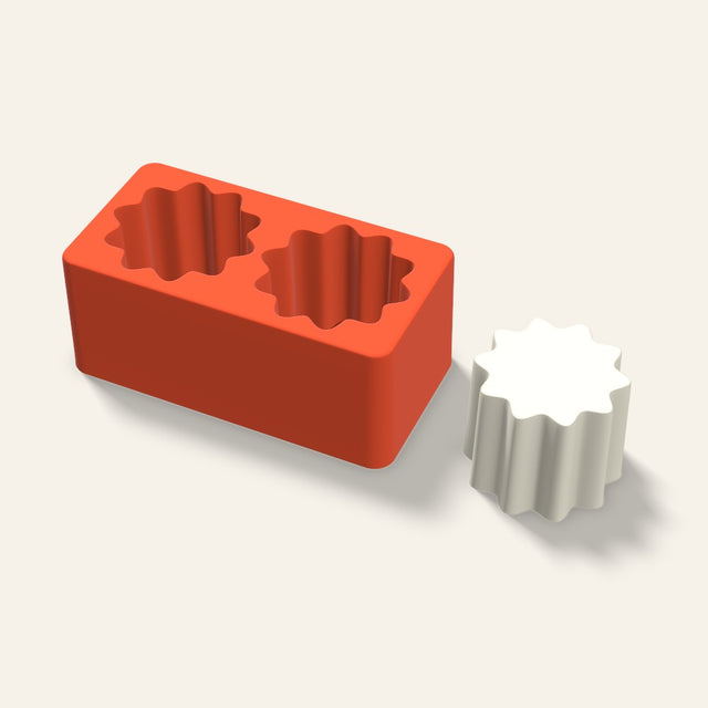 Fluted Pillar Votive Candle Mold, 2.5 x 2 Inch, 2 Cavity, 3D render