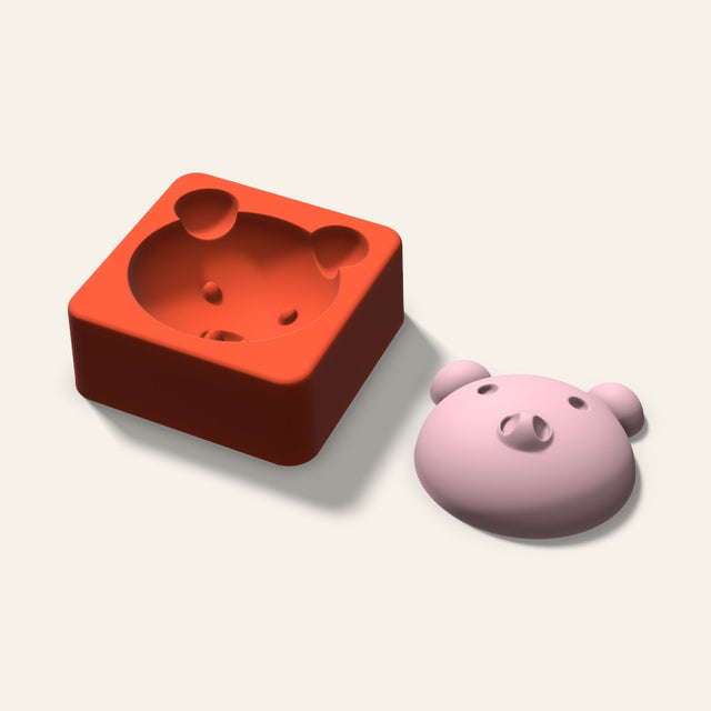 Pig Soap Mold, 2.5 Inch, 3D render