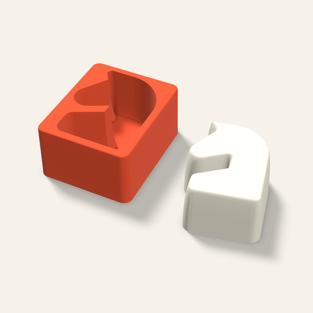 Chess Knight Candle Mold, 4 x 2 Inch, 3D render