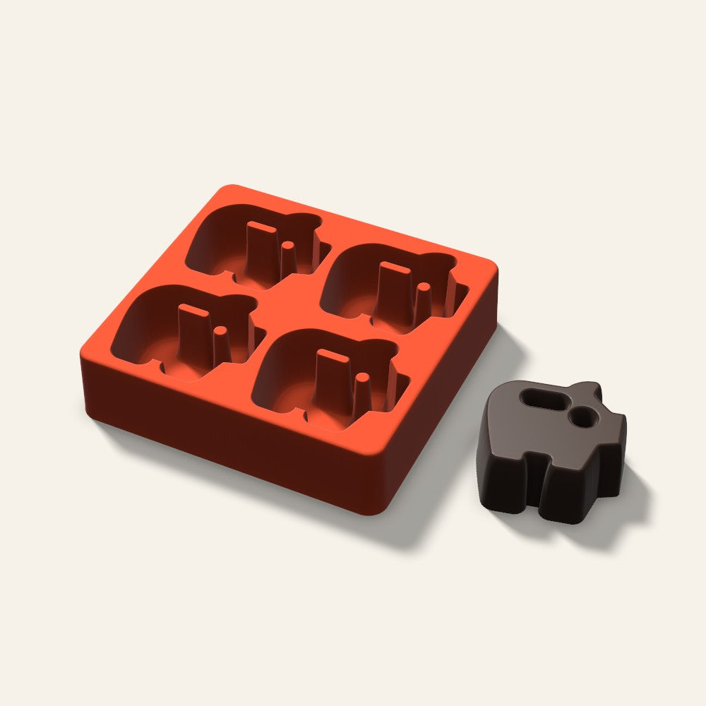 Piggy Bank Mini Cake Mold, 2.5 Inch, 4 Cavity, 3D render