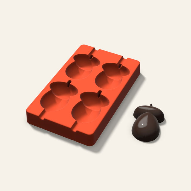Acorn Cakesicle Mold, 3 Inch, 4 Cavity, 3D render