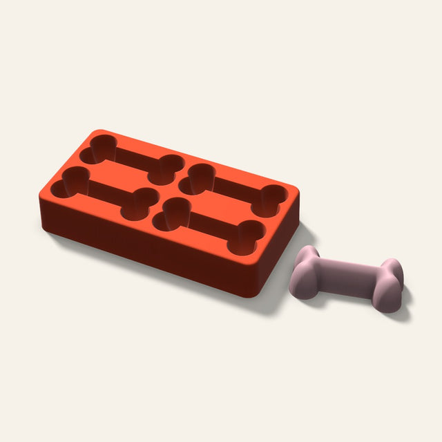 Dog Bone Soap Mold, 3 Inch, 4 Cavity, 3D render