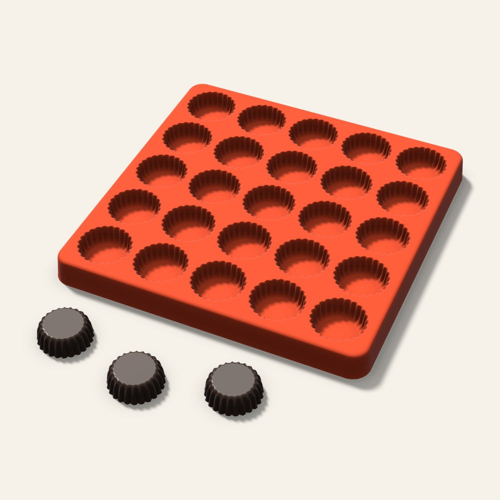 Fluted Cup Candy Mold, 1 Inch, 25 Cavity, 3D render