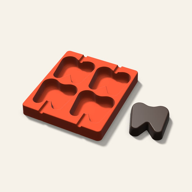 Tooth Cakesicle Mold, 3 Inch, 4 Cavity, 3D render