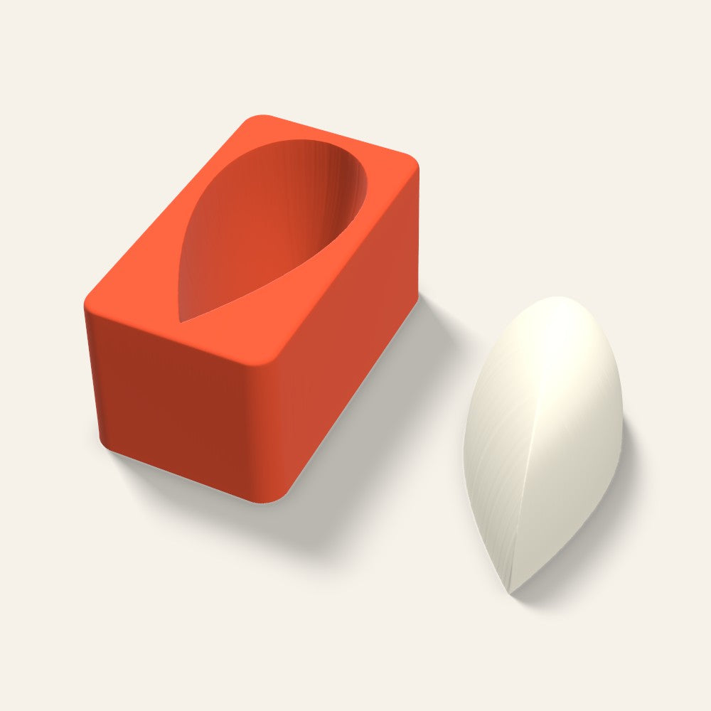 Teardrop Candle Mold, 4 x 2 Inch, 3D render