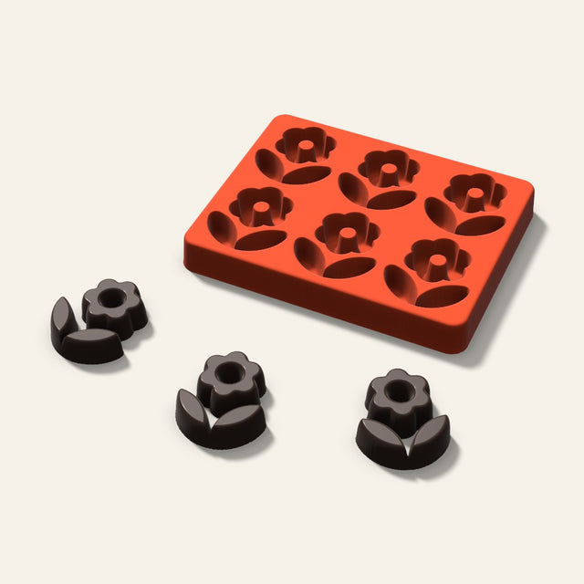 Tulip Chocolate Mold, 2 Inch, 6 Cavity, 3D render