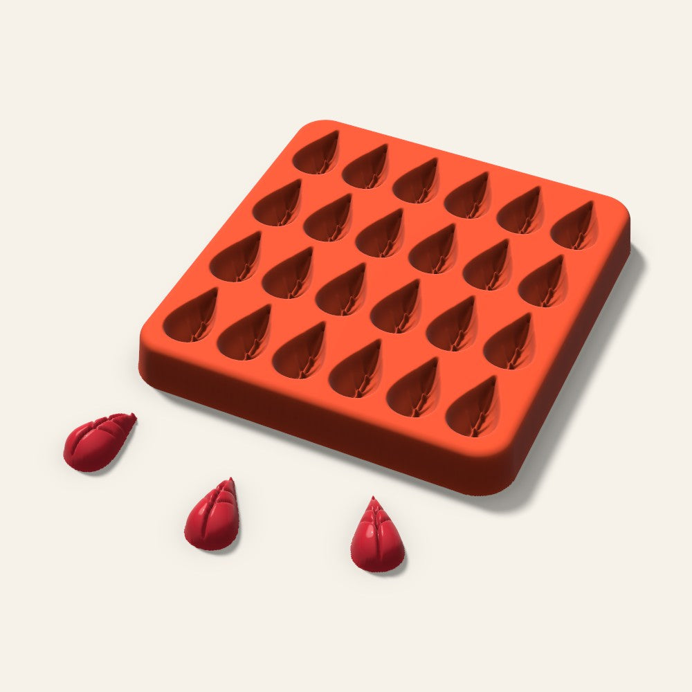 Leaf Gummy Mold, 0.75 Inch, 24 Cavity, 3D render