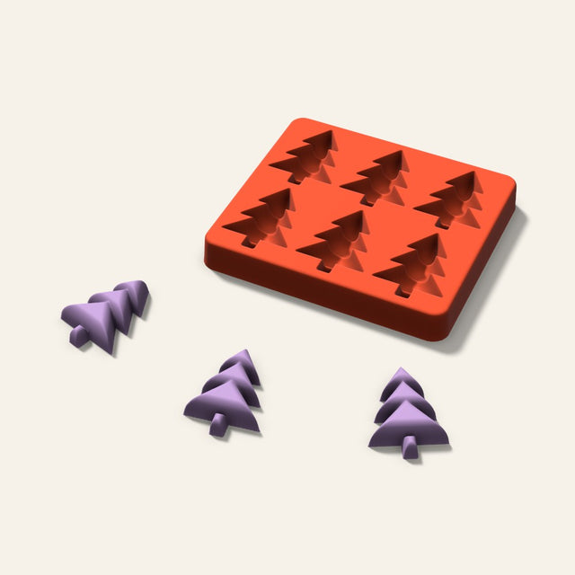Christmas Tree Wax Melt Mold, 2 Inch, 6 Cavity, 3D render
