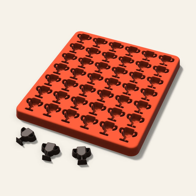 Trophy Gummy Mold, 0.75 Inch, 42 Cavity, 3D render