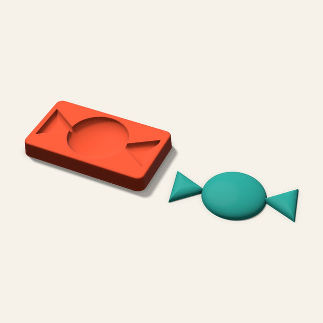 Wrapped Candy Freshie Mold, 5 Inch, 3D render