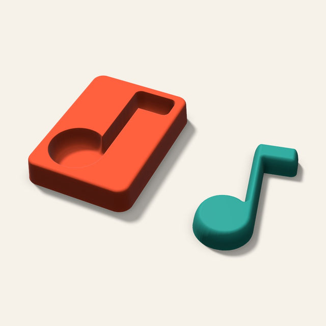 Music Note Freshie Mold, 3.5 Inch, 3D render