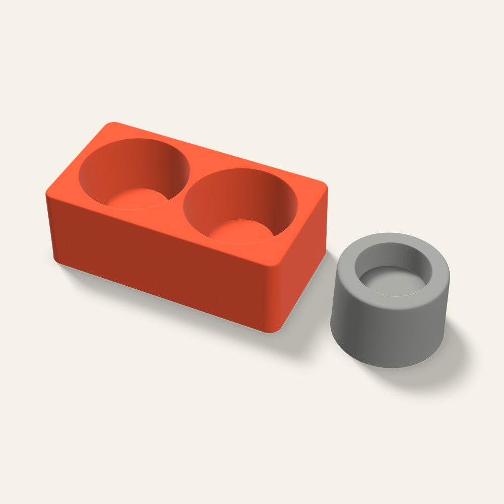 Round Tealight Holder Mold, 3 Inch, 2 Cavity, 3D render