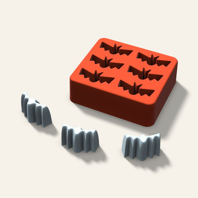Bat Ice Mold, 1.5 Inch, 6 Cavity, 3D render