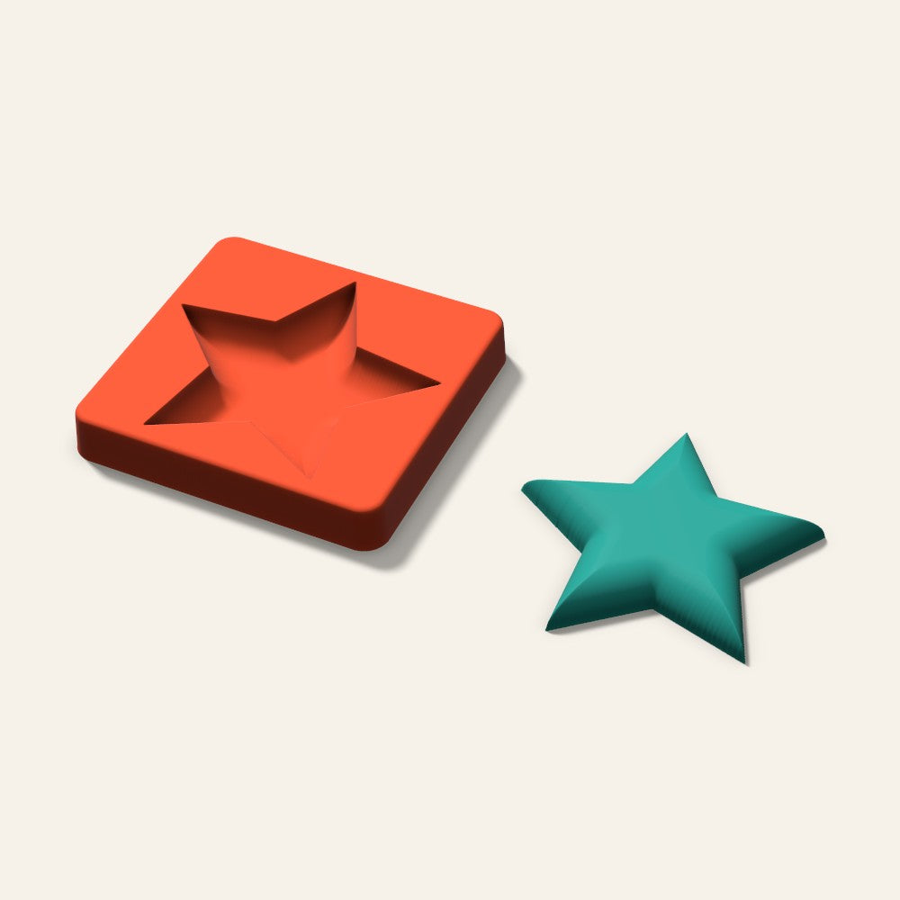 Star Freshie Mold, 4 Inch, 3D render