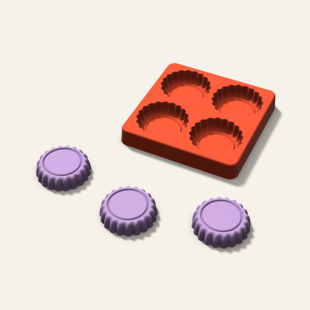 Sandwich Cookie Wax Melt Mold, 2 Inch, 4 Cavity, 3D render