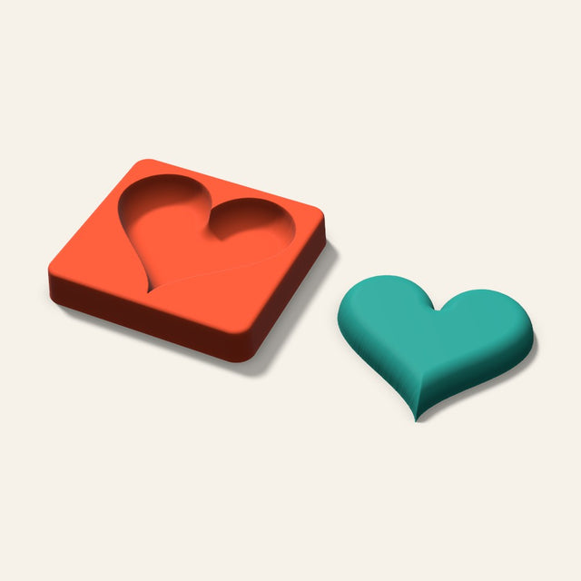 Heart Freshie Mold, 3.5 Inch, 3D render