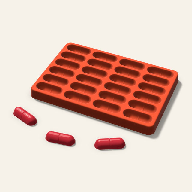 Capsule Candy Mold, 1.5 Inch, 24 Cavity, 3D render