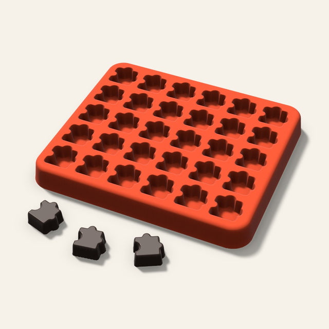 Puzzle Gummy Mold, 0.5 Inch, 30 Cavity, 3D render