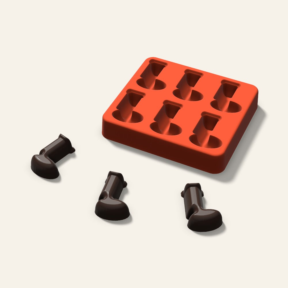 Stocking Chocolate Mold, 1.5 Inch, 6 Cavity, 3D render
