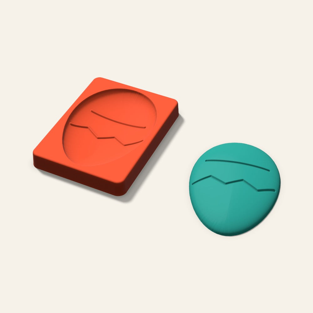 Decorated Egg Freshie Mold, 5 Inch, 3D render