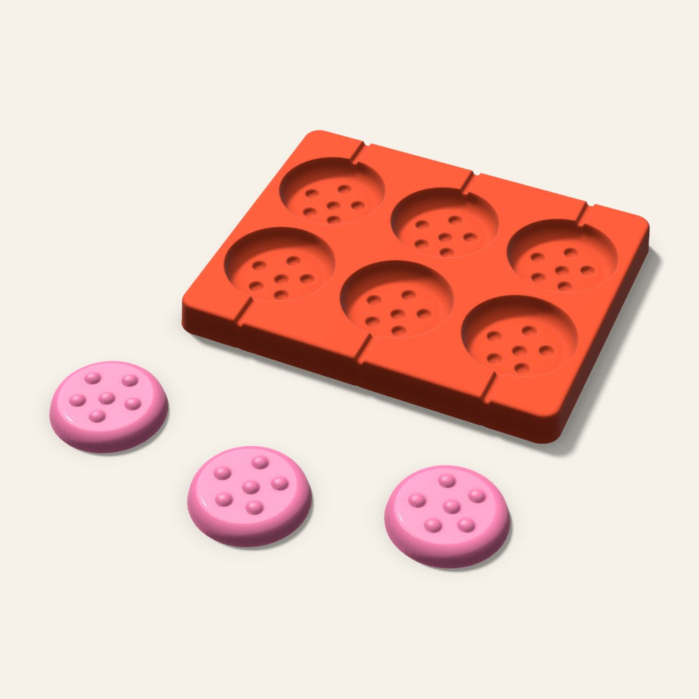 Cookie Lollipop Mold, 2 Inch, 6 Cavity, 3D render