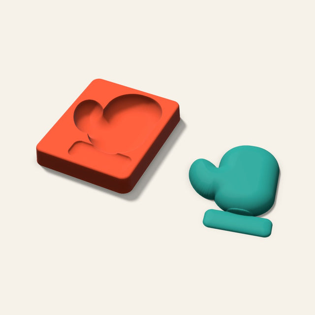 Mitten Freshie Mold, 4 Inch, 3D render