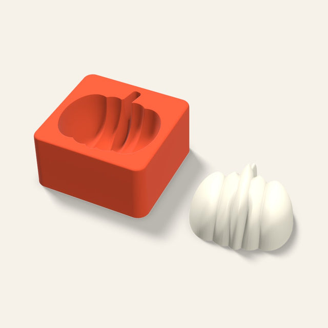 Pumpkin Candle Mold, 3 x 1.5 Inch, 3D render