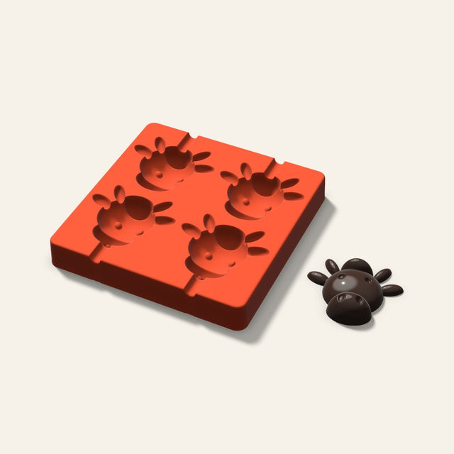 Cow Cakesicle Mold, 3 Inch, 4 Cavity, 3D render