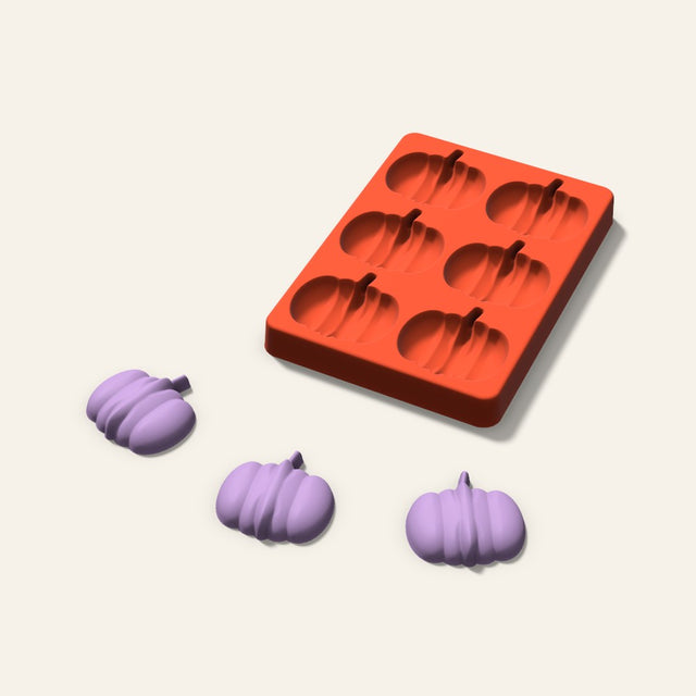 Pumpkin Wax Melt Mold, 2 Inch, 6 Cavity, 3D render