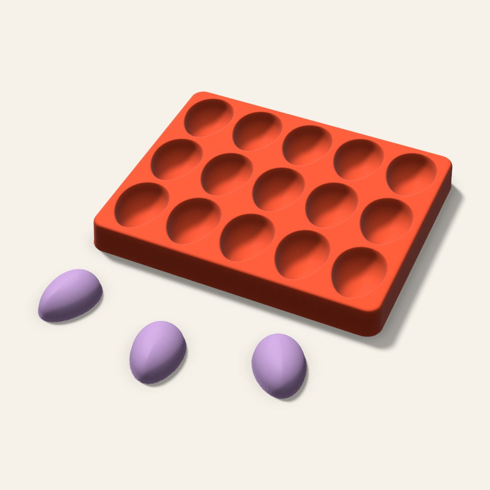 Egg Wax Melt Mold, 1.5 Inch, 15 Cavity, 3D render