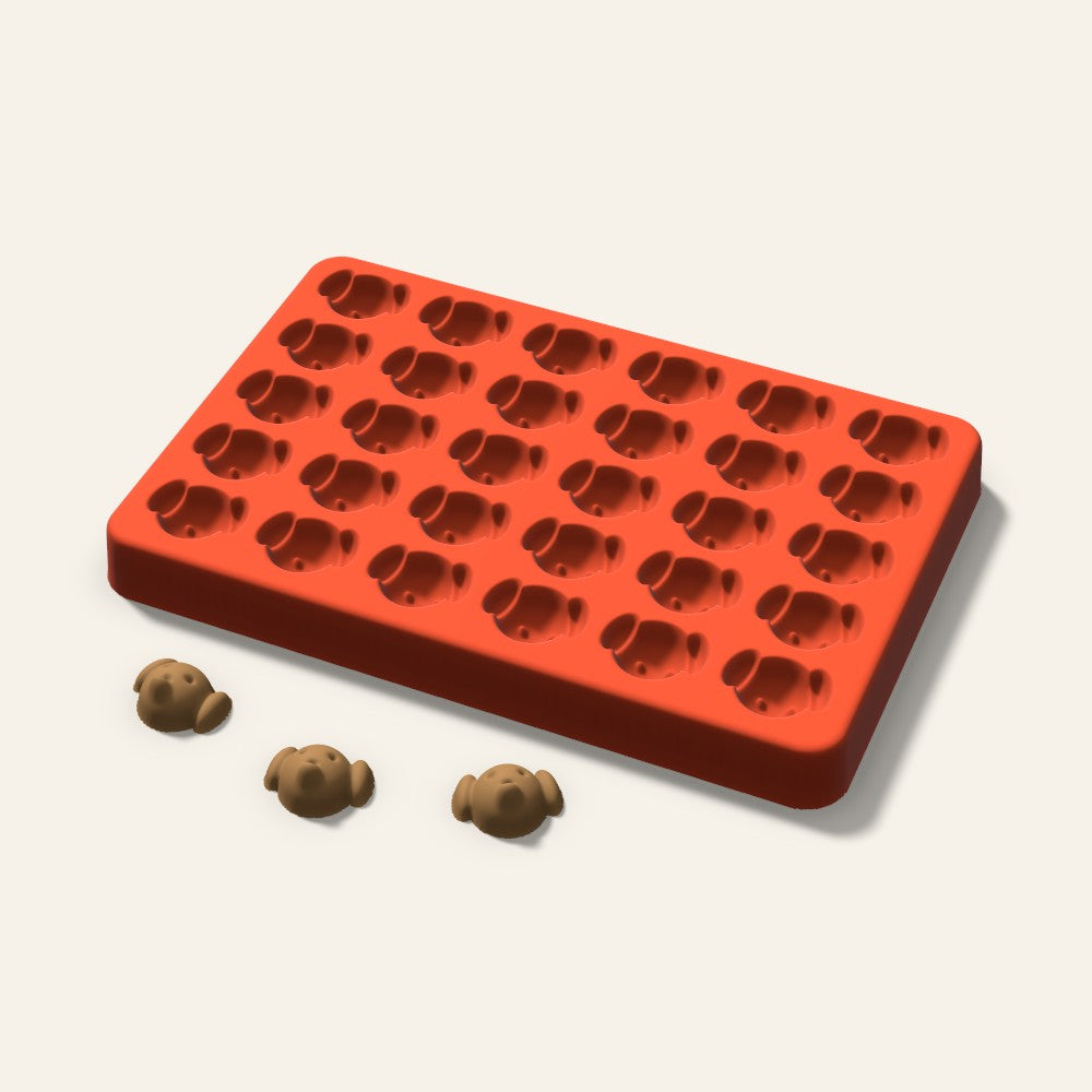 Dog Pet Treat Mold, 1 Inch, 30 Cavity, 3D render