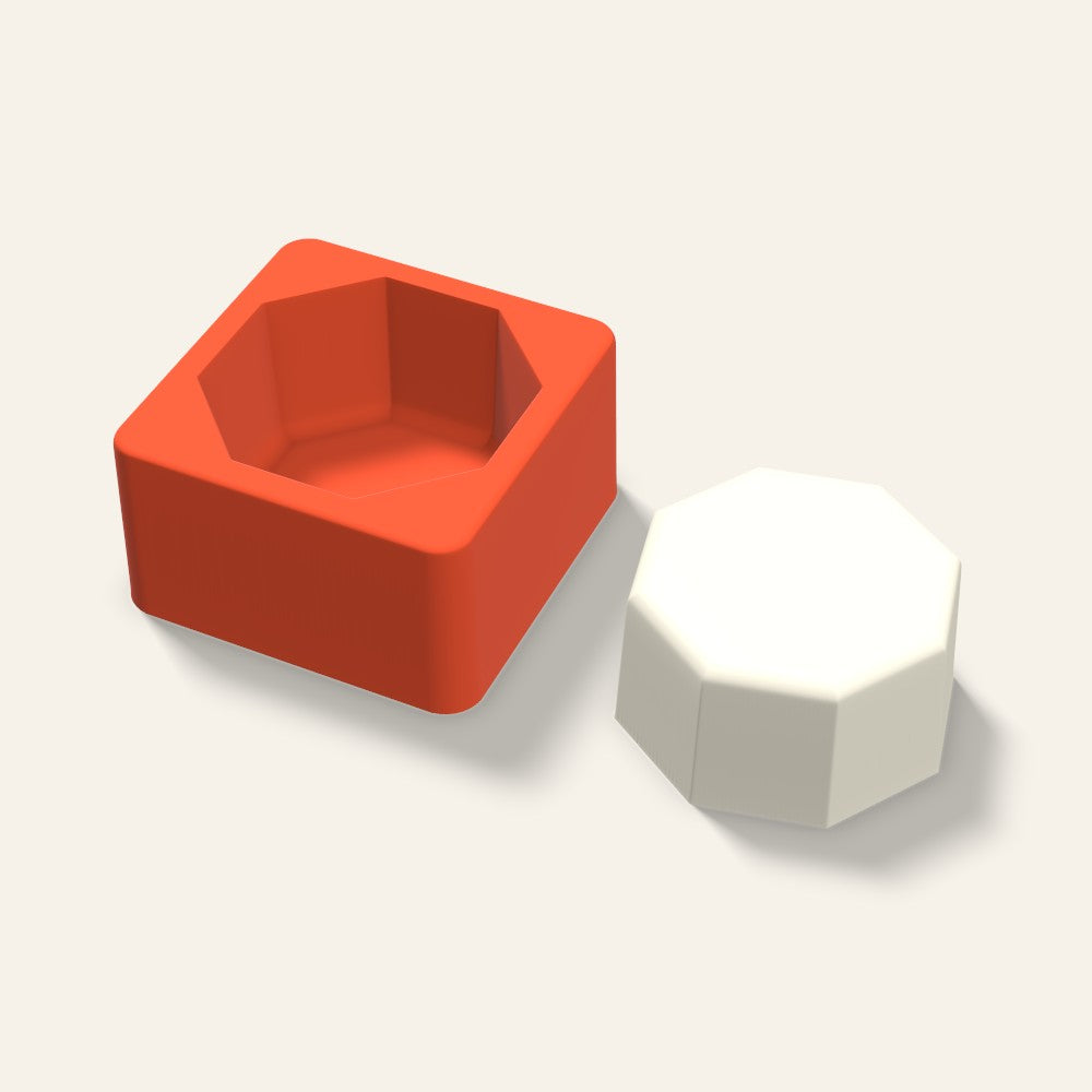 Octagon Candle Mold, 3 x 1.5 Inch, 3D render