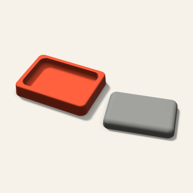 Rounded Rectangle Plaster Ornament Mold, 3.5 Inch, 3D render