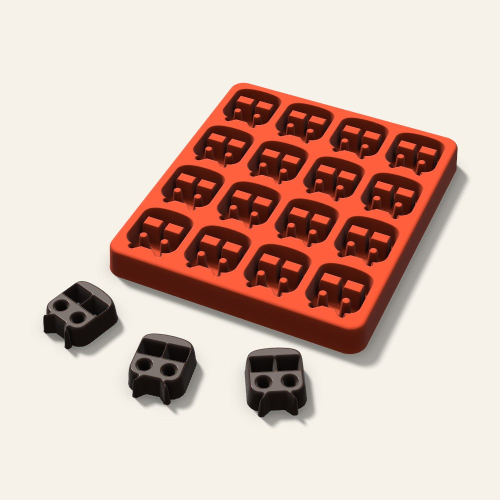 Train Candy Mold, 1.25 Inch, 16 Cavity, 3D render