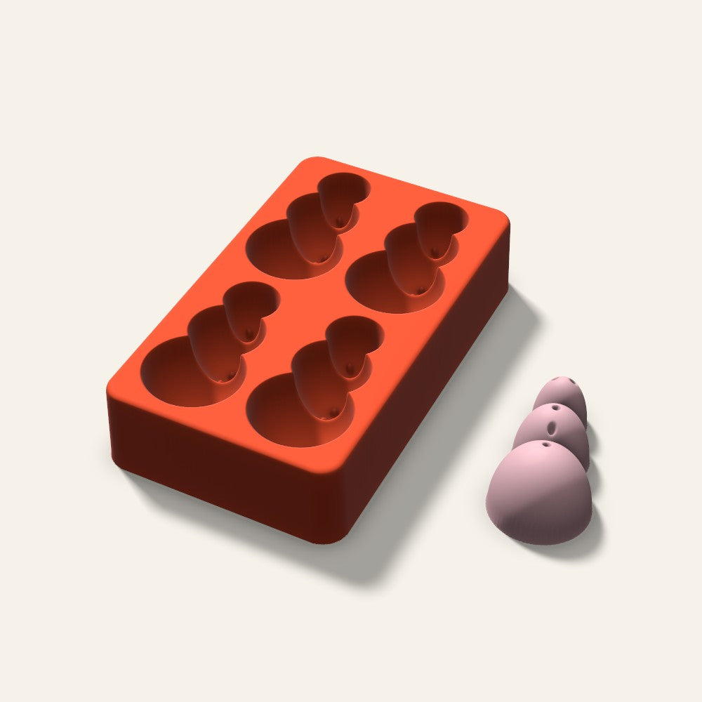 Snowman Soap Mold, 2.5 Inch, 4 Cavity, 3D render