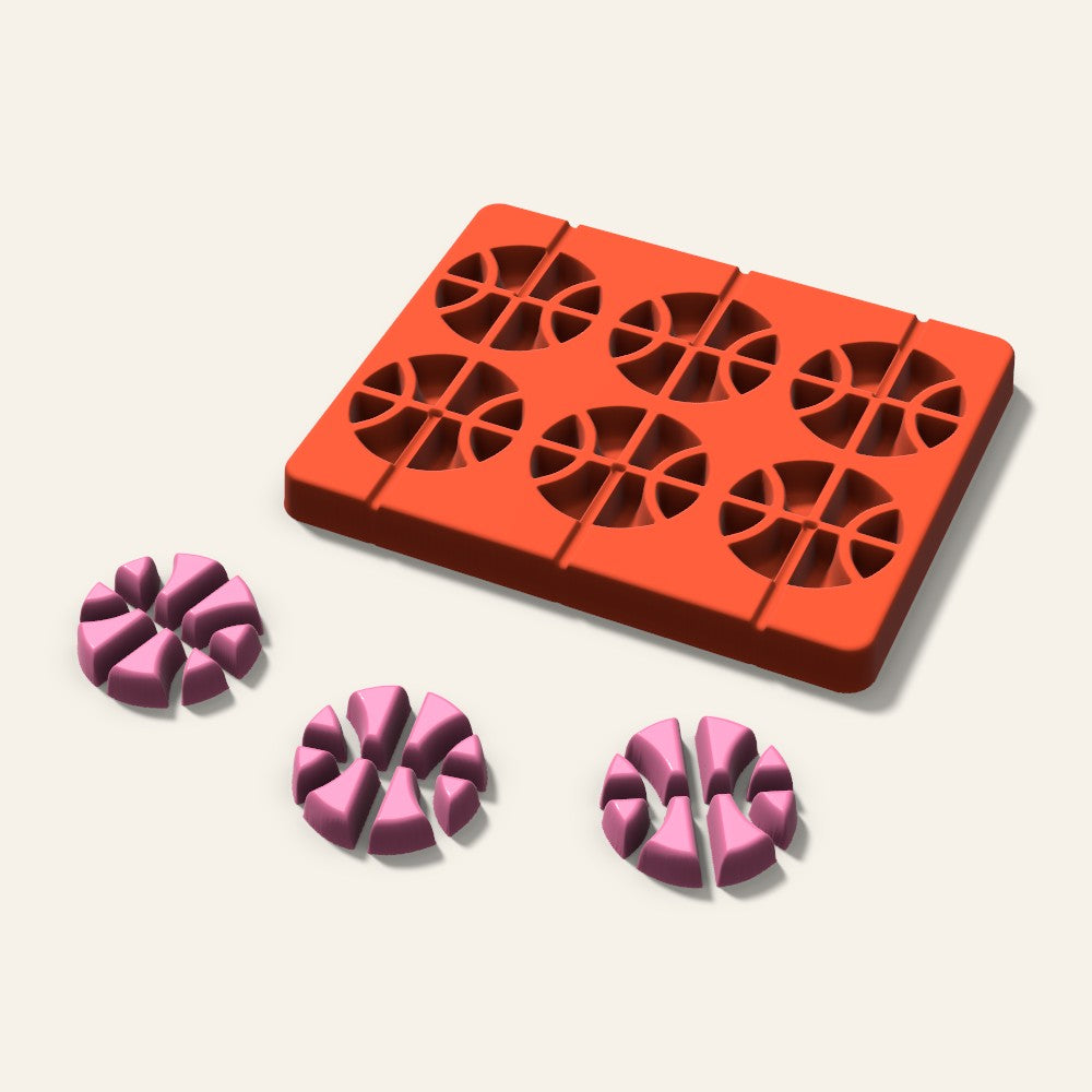 Basketball Lollipop Mold, 2 Inch, 6 Cavity, 3D render