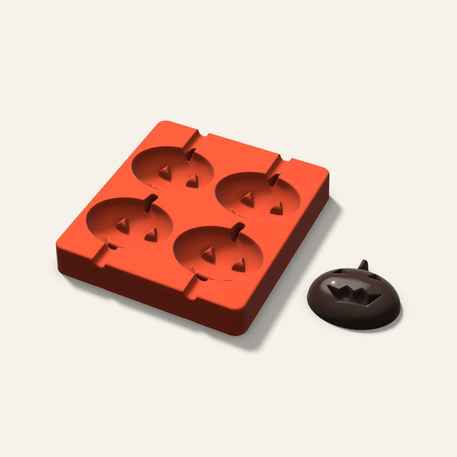 Jack-o'-Lantern Cakesicle Mold, 2.5 Inch, 4 Cavity, 3D render