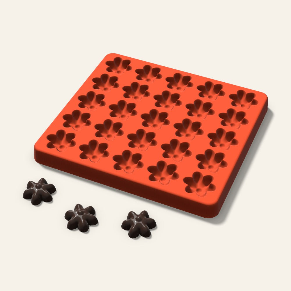 Blossom Candy Mold, 1 Inch, 25 Cavity, 3D render