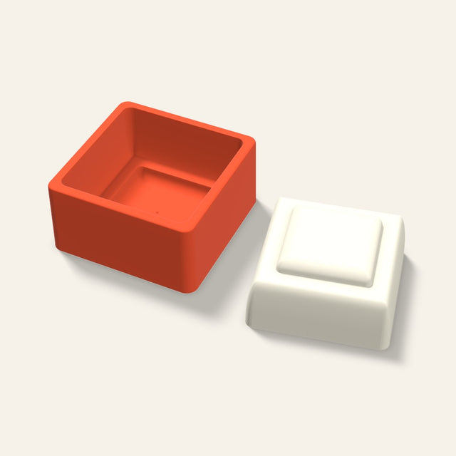 Embossed Square Candle Mold, 4 x 2 Inch, 3D render